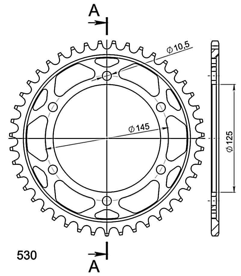 PLATO CORONA SUPERSPROX ACERO YAMAHA 530 X 43