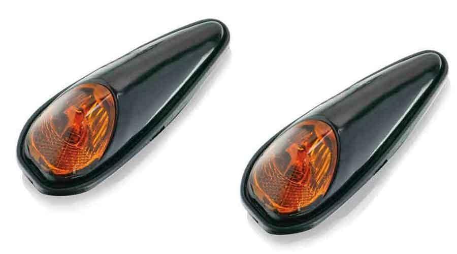 JUEGO PILOTOS INTERMITENTES PUIG FULL SPEED C/NEGRO CRISTAL AMBAR