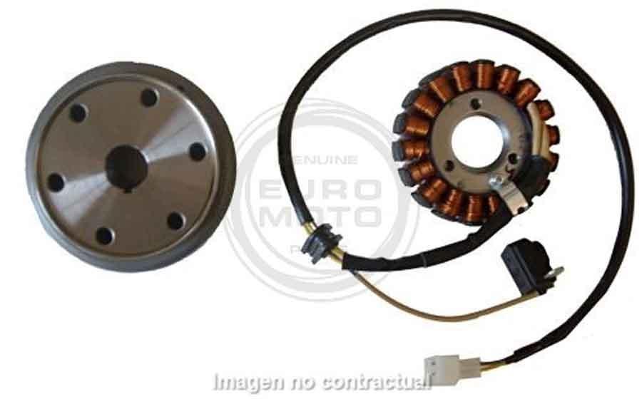 VOLANTE MAGNETICO KOKUSAN 18 POLOS TRIFASE 12V 220W (MOTOR APRILIA CARBURADOR 4T)     04168543